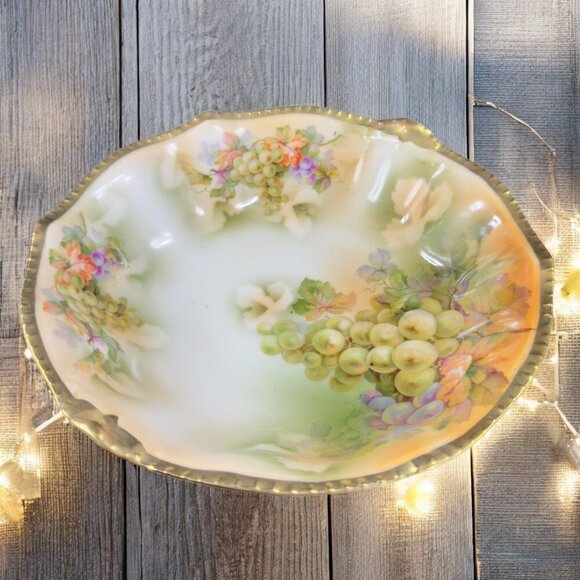 Royal Rudolstadt Prussia Porcelain Hand Painted Serving Dish Bowl Antique Marked - Picture 2 of 16